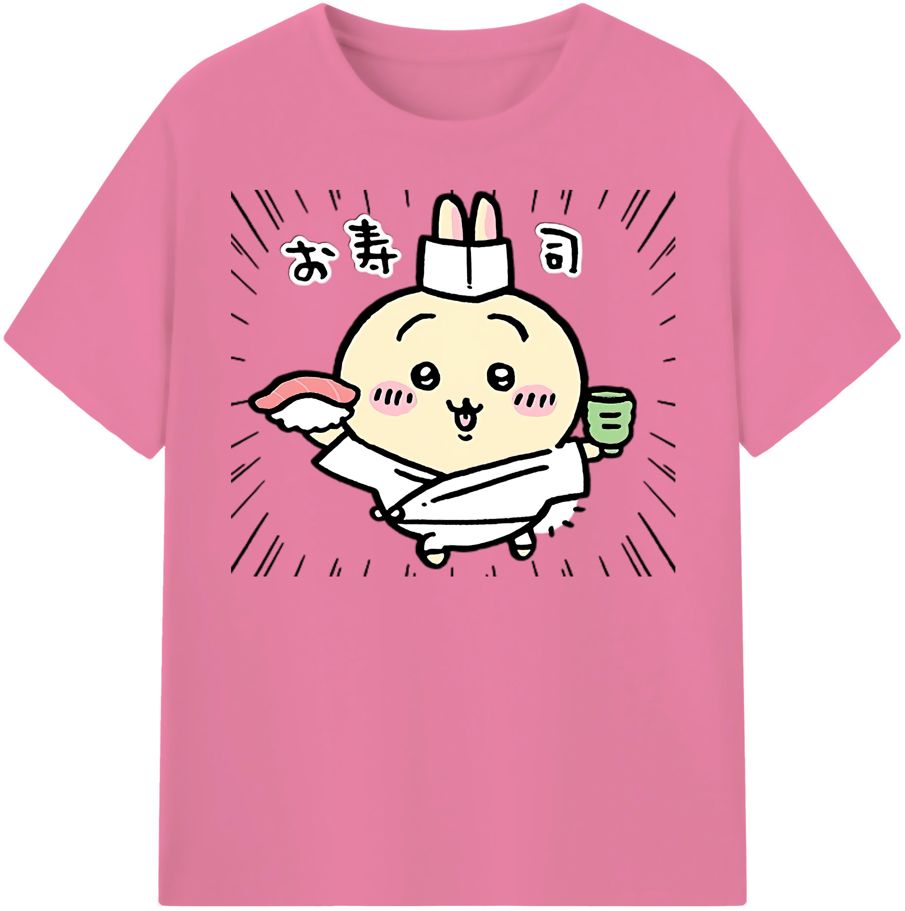 （画像用） ちいかわ うさぎ Chii-kawa usagi 綿100％半袖Tシャツ（フロントプリント）